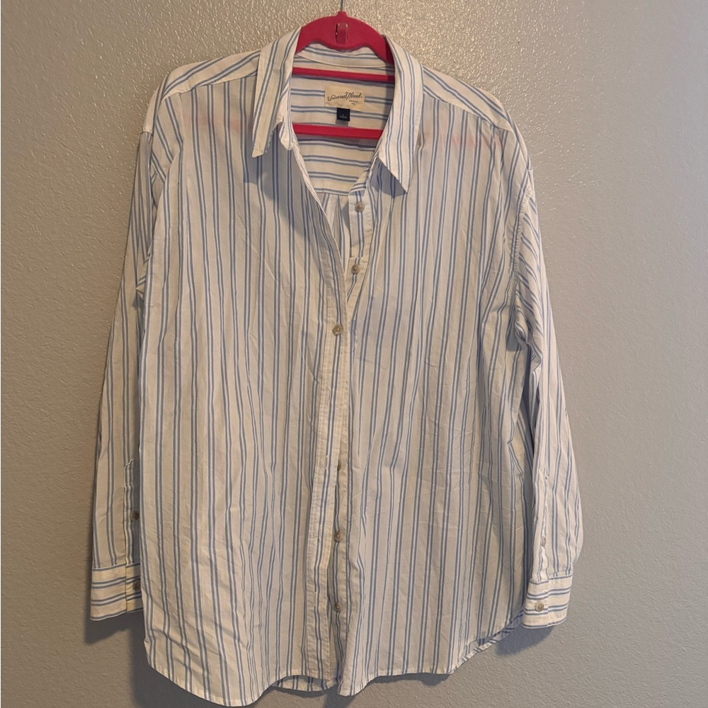 Button downed oversized stripe shirt